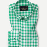 Santh Green Gingham Check Cotton Shirt - John Ellies