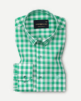 Santh Green Gingham Check Cotton Shirt