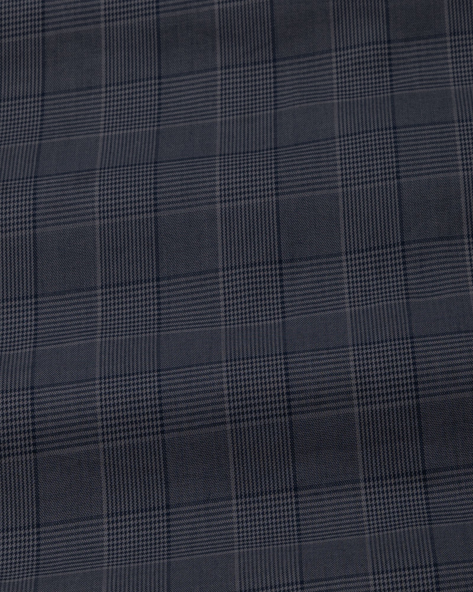 Santh Dark Navy Blue Wales Check Cotton Shirt - John Ellies