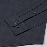 Santh Dark Navy Blue Wales Check Cotton Shirt - John Ellies