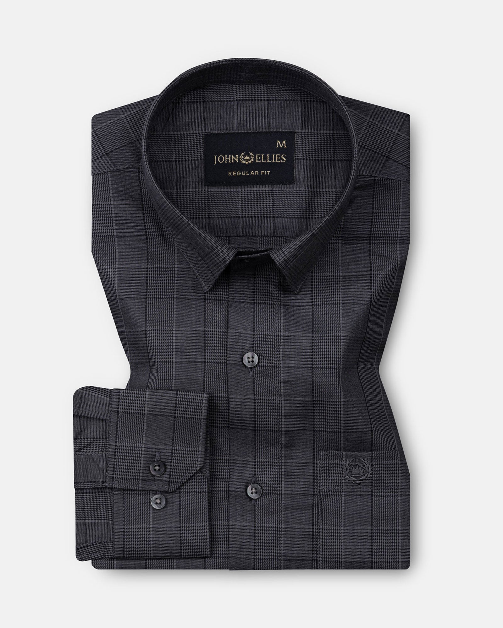 Santh Black Wales Check Cotton Shirt - John Ellies