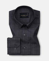 Santh Black Wales Check Cotton Shirt