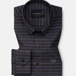 Santh Grey Tartan Check Cotton Shirt - John Ellies