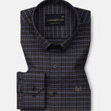 Santh Grey Tartan Check Cotton Shirt - John Ellies