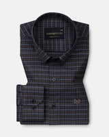 Santh Grey Tartan Check Cotton Shirt