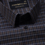 Santh Grey Tartan Check Cotton Shirt - John Ellies
