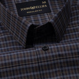Santh Grey Tartan Check Cotton Shirt - John Ellies