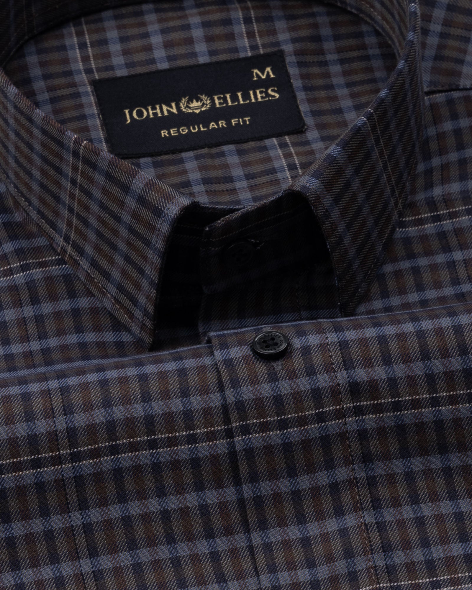 Santh Grey Tartan Check Cotton Shirt - John Ellies