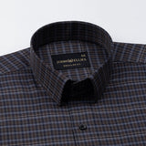 Santh Grey Tartan Check Cotton Shirt - John Ellies