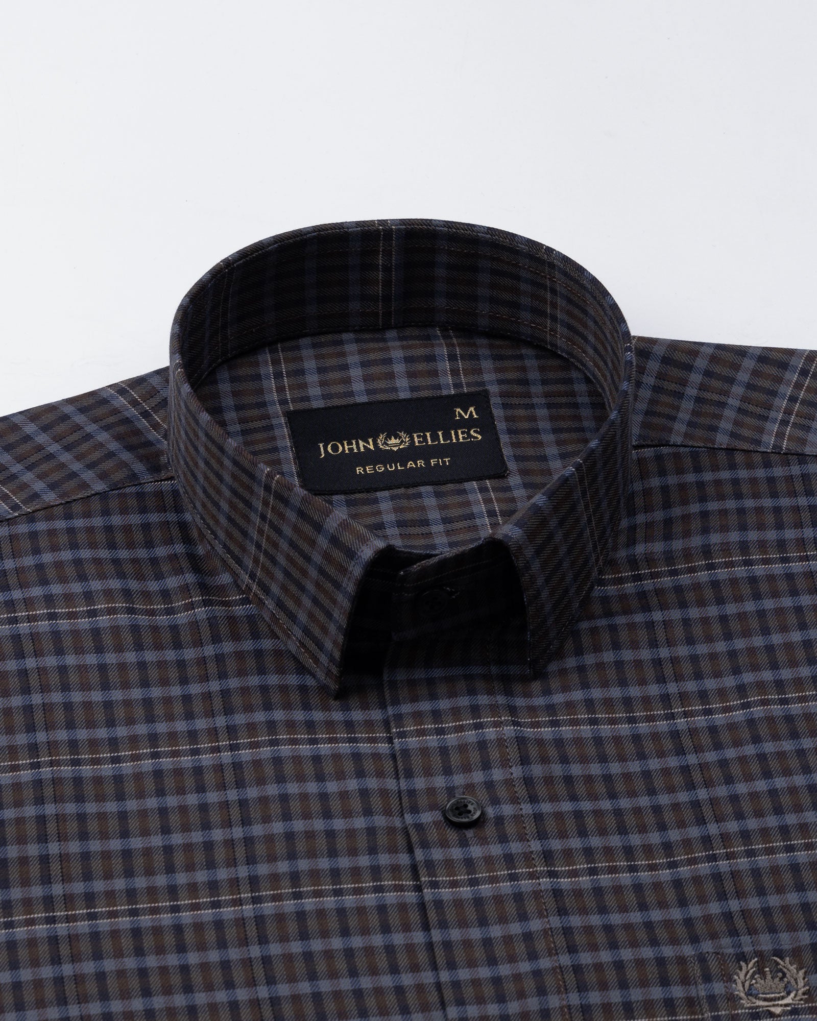 Santh Grey Tartan Check Cotton Shirt - John Ellies