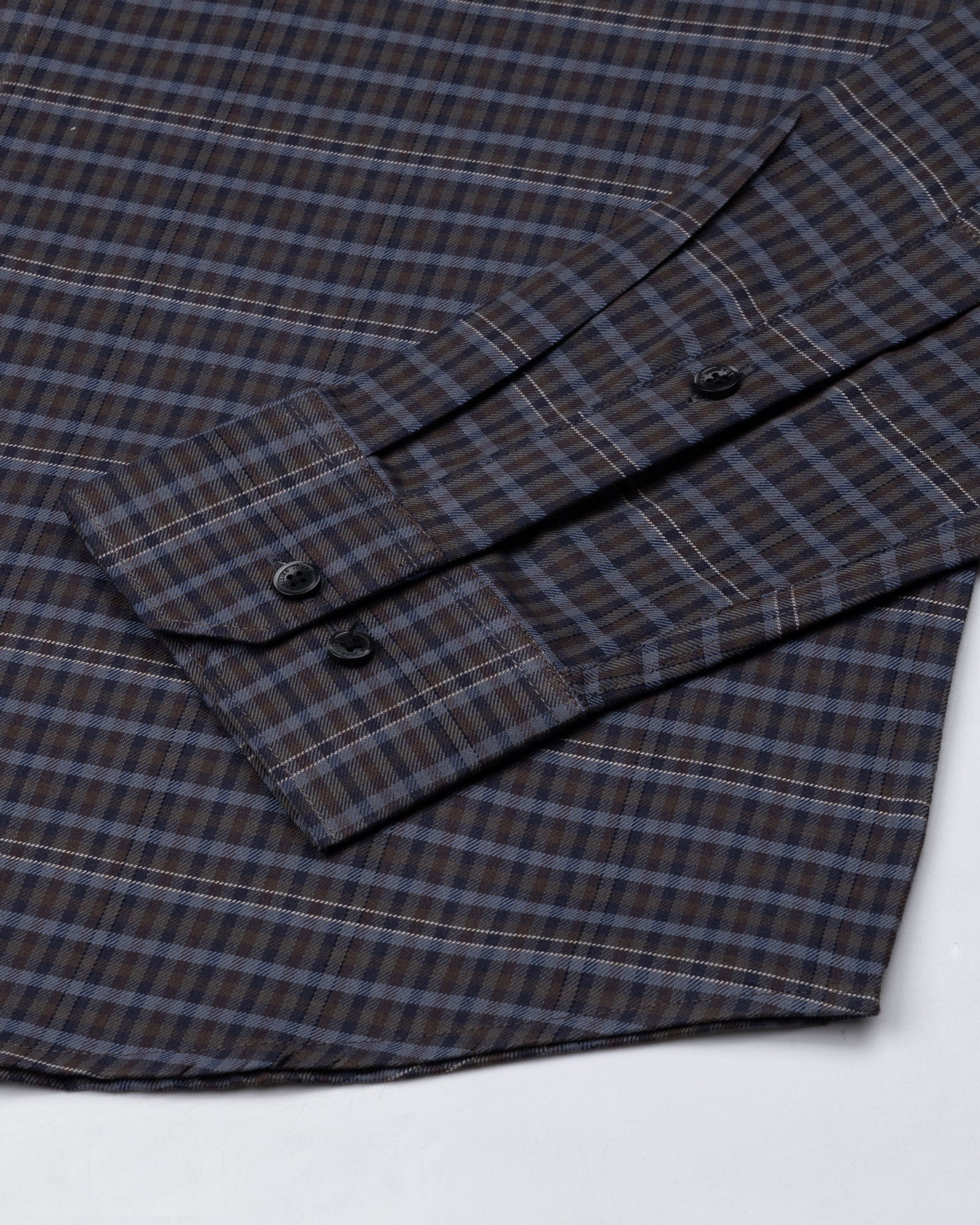 Santh Grey Tartan Check Cotton Shirt - John Ellies