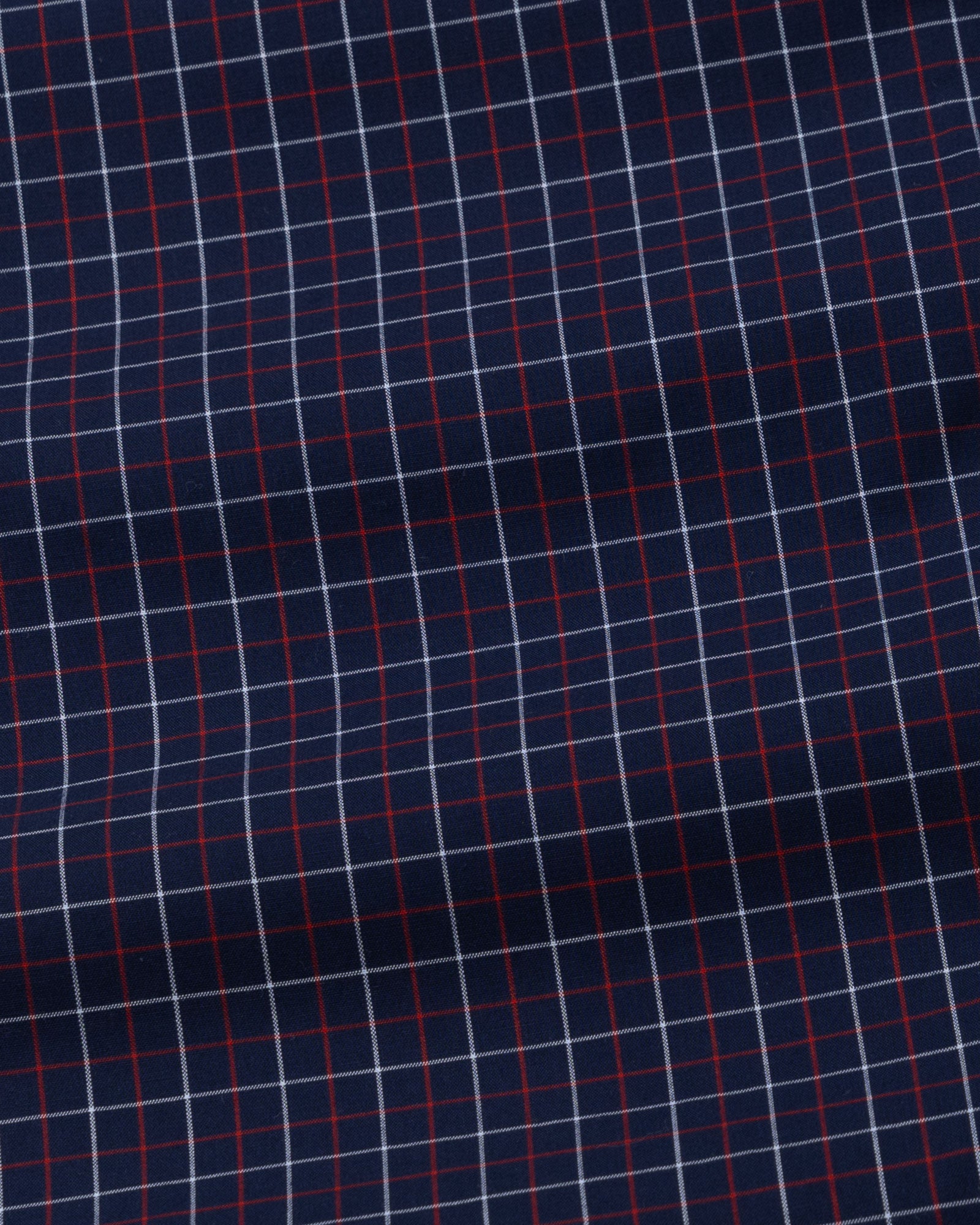 Santh Navy Blue Tattersall Check Cotton Shirt - John Ellies