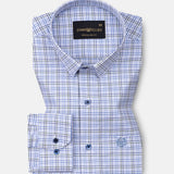 Santh White Tattersall Check Cotton Shirt - John Ellies