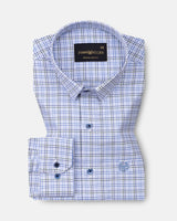 Santh White Tattersall Check Cotton Shirt