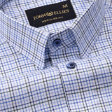 Santh White Tattersall Check Cotton Shirt - John Ellies