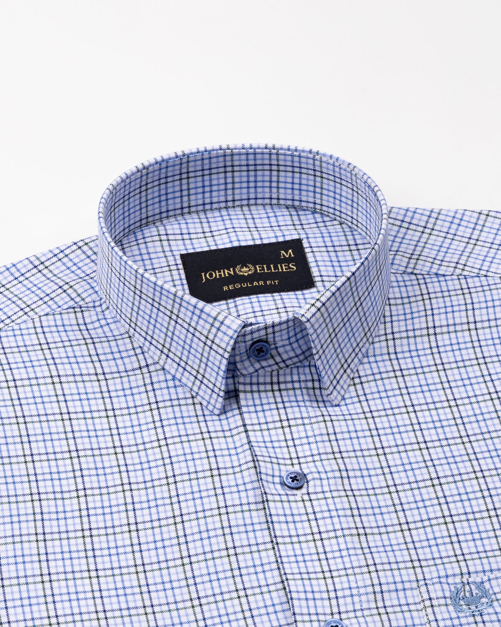 Santh White Tattersall Check Cotton Shirt - John Ellies