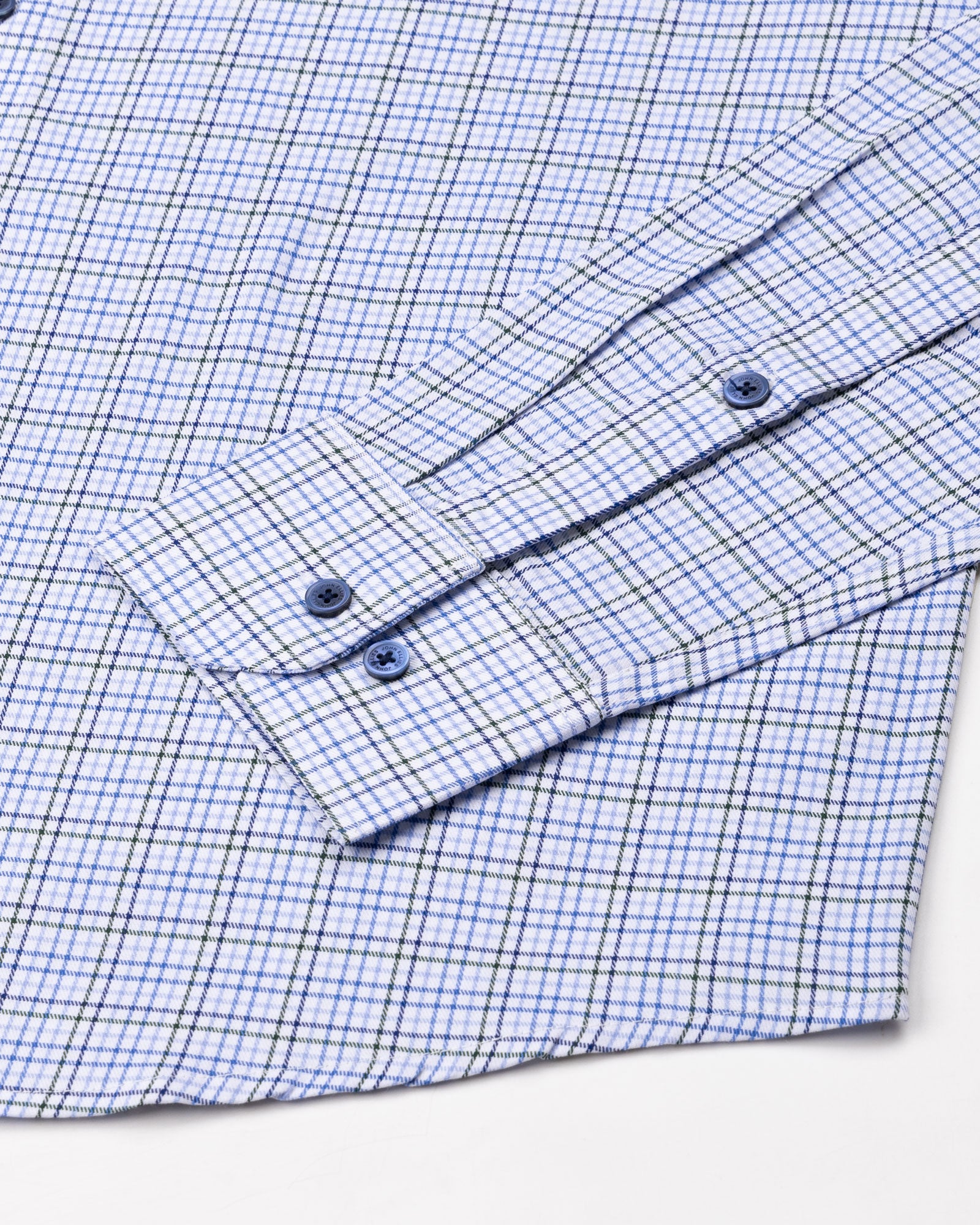 Santh White Tattersall Check Cotton Shirt - John Ellies