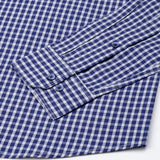 Santh Navy Blue & White Gingham Check Cotton Shirt - John Ellies