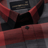 Santh Red & Black Buffalo Check Cotton Shirt - John Ellies