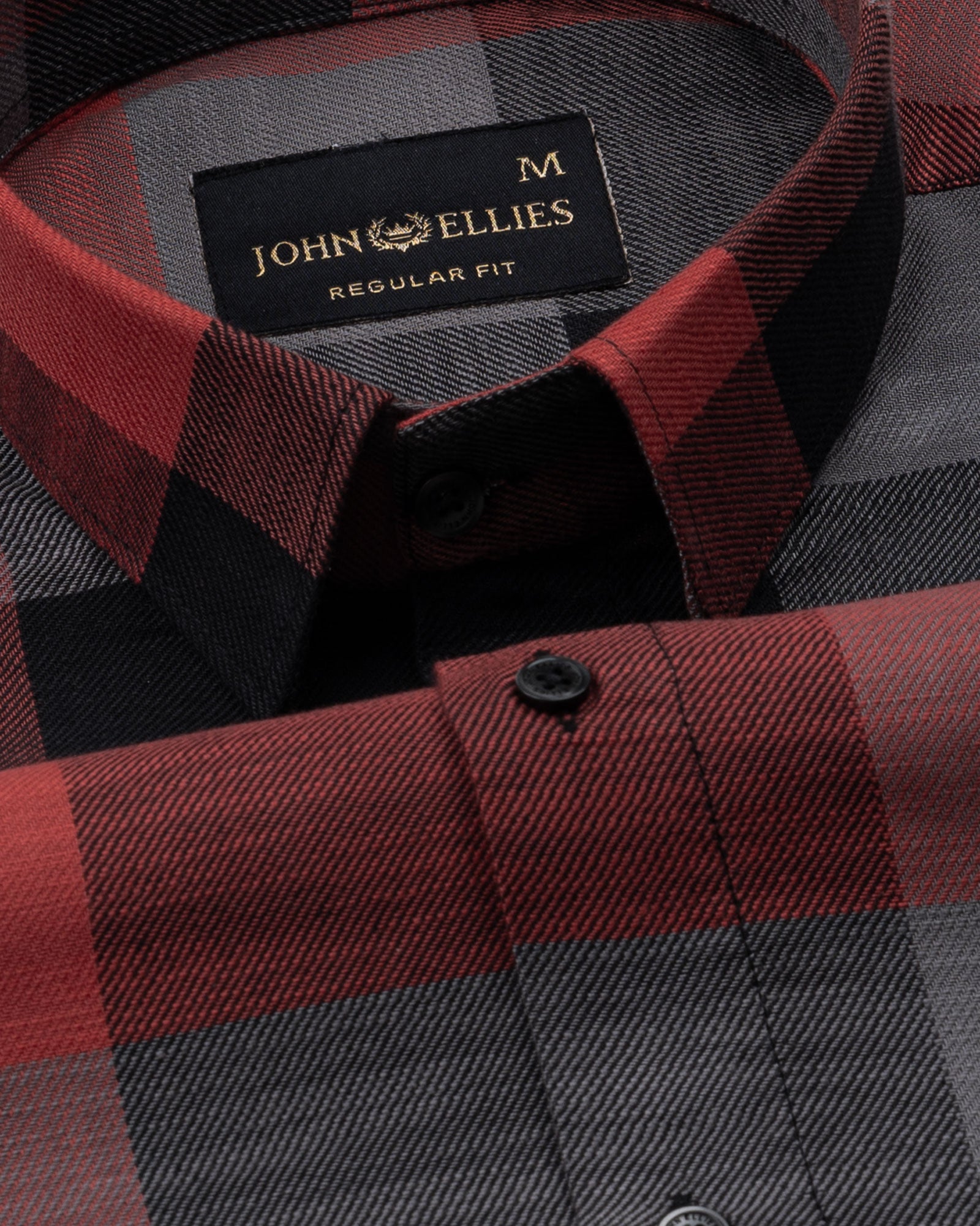 Santh Red & Black Buffalo Check Cotton Shirt - John Ellies