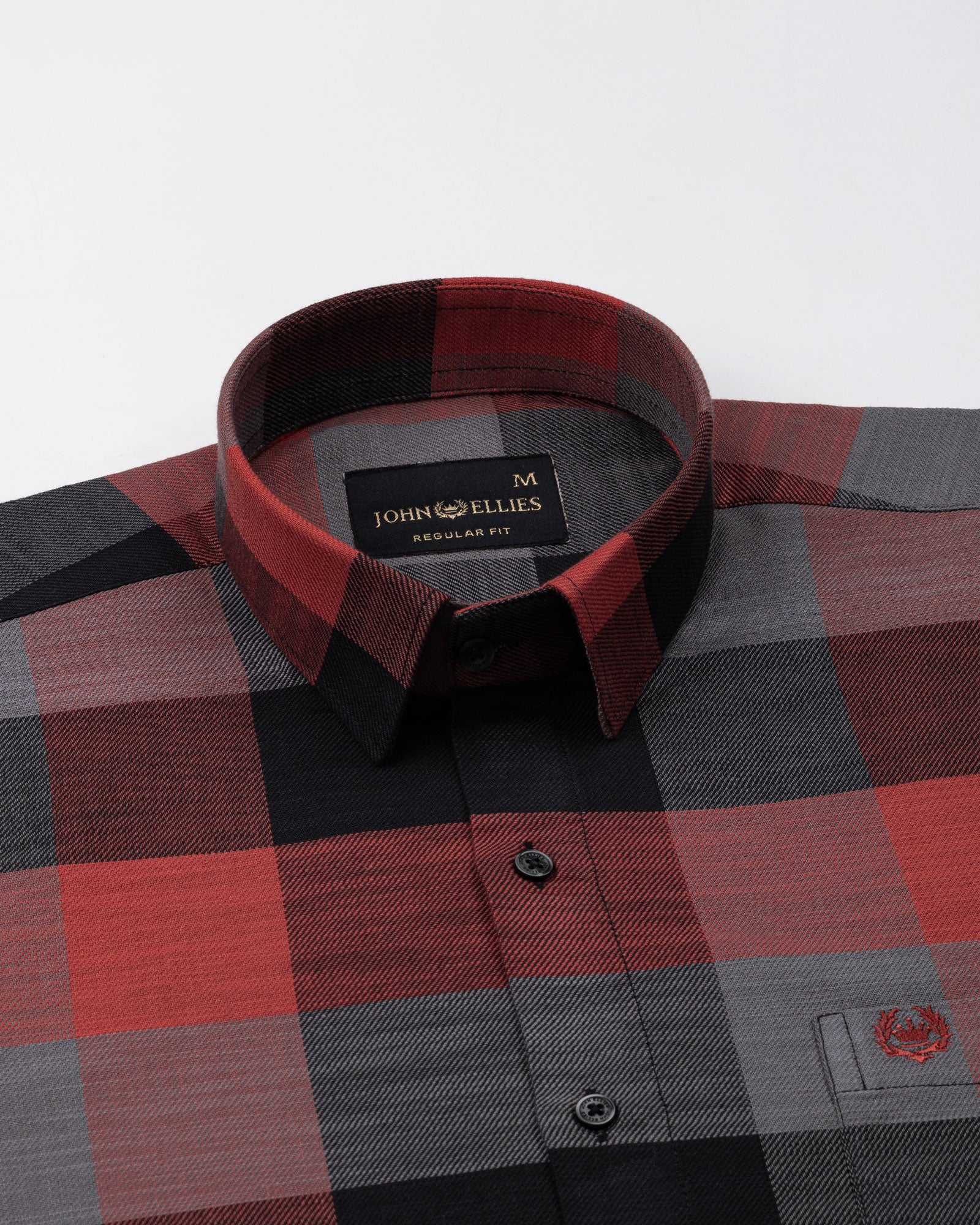 Santh Red & Black Buffalo Check Cotton Shirt - John Ellies