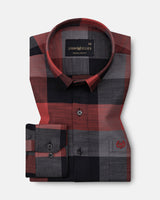 Santh Red & Black Buffalo Check Cotton Shirt