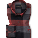 Santh Red & Black Buffalo Check Cotton Shirt - John Ellies