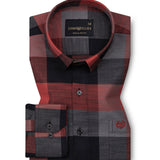 Santh Red & Black Buffalo Check Cotton Shirt - John Ellies