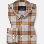 Santh Orange Check Cotton Shirt - John Ellies
