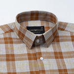Santh Orange Check Cotton Shirt - John Ellies