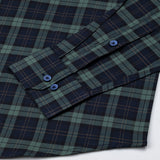 Santh Green & Navy Blue Tartan Check Cotton Shirt - John Ellies