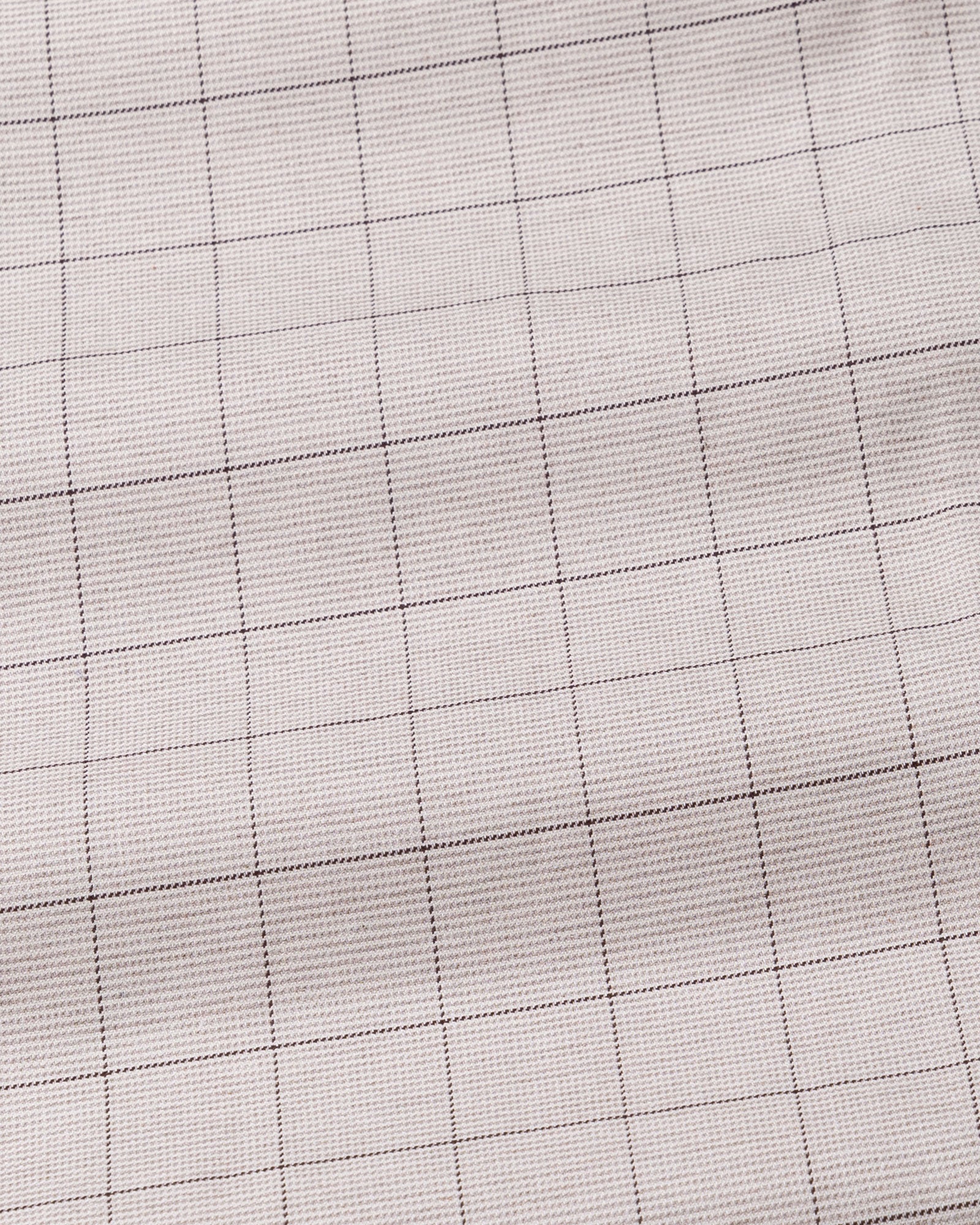 Santh Beige Windowpane Check Cotton Shirt - John Ellies