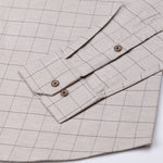 Santh Beige Windowpane Check Cotton Shirt - John Ellies