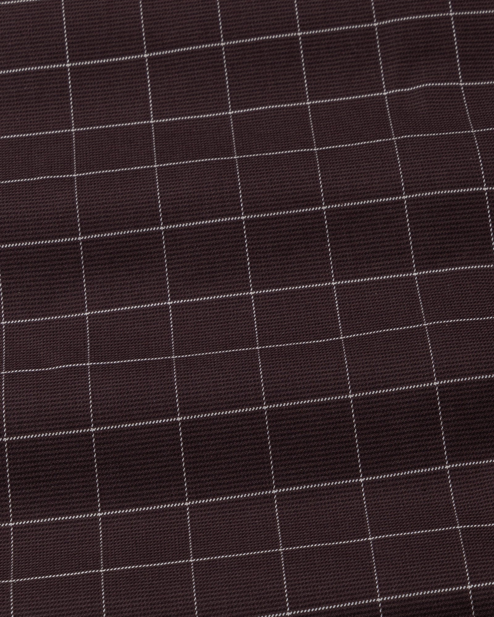 Santh Brown Windowpane Check Cotton Shirt - John Ellies