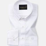 Rezos White Plain Premium Cotton Shirt - John Ellies