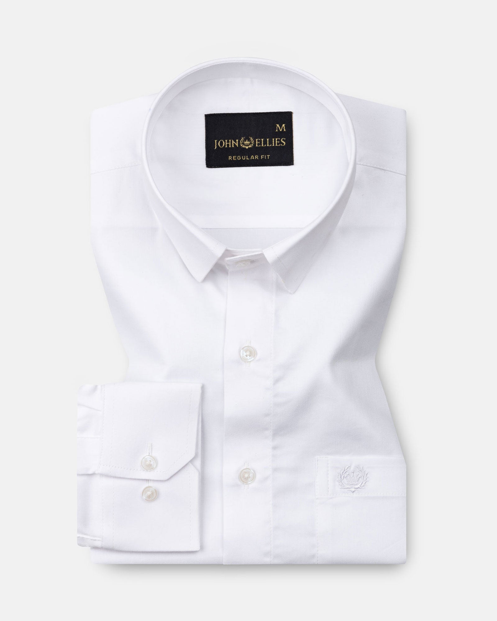 Rezos White Plain Premium Cotton Shirt - John Ellies