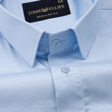 Rezos Sky Blue Plain Premium Cotton Shirt - John Ellies