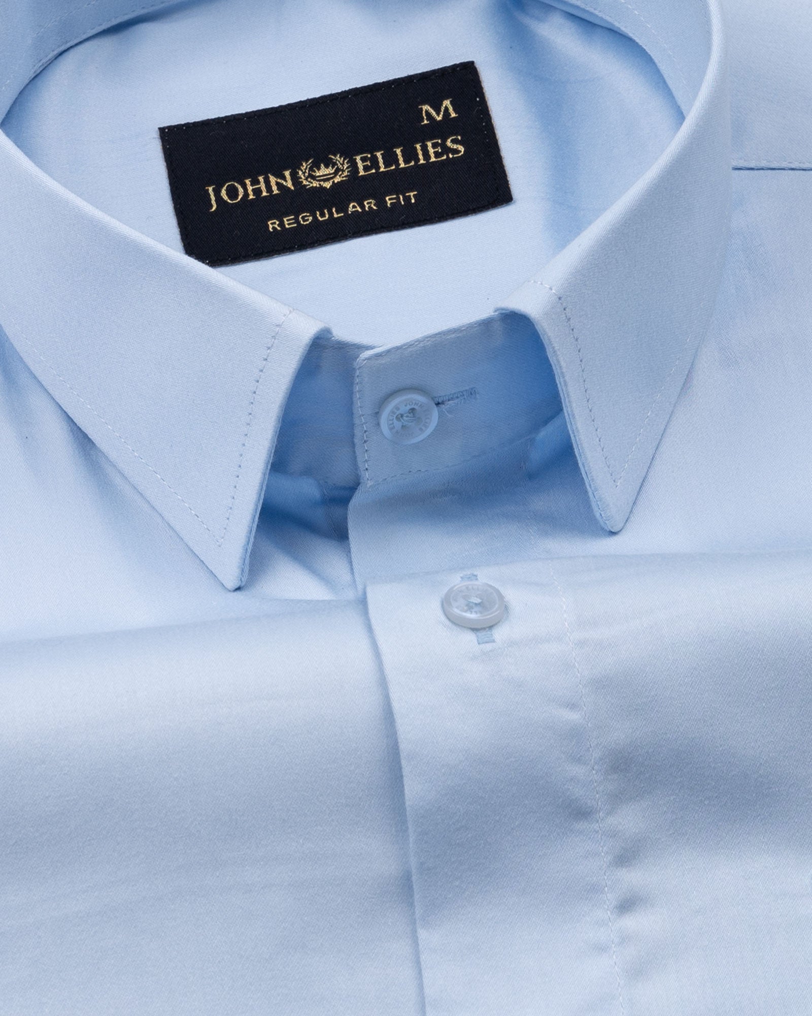Rezos Sky Blue Plain Premium Cotton Shirt - John Ellies