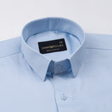 Rezos Sky Blue Plain Premium Cotton Shirt - John Ellies