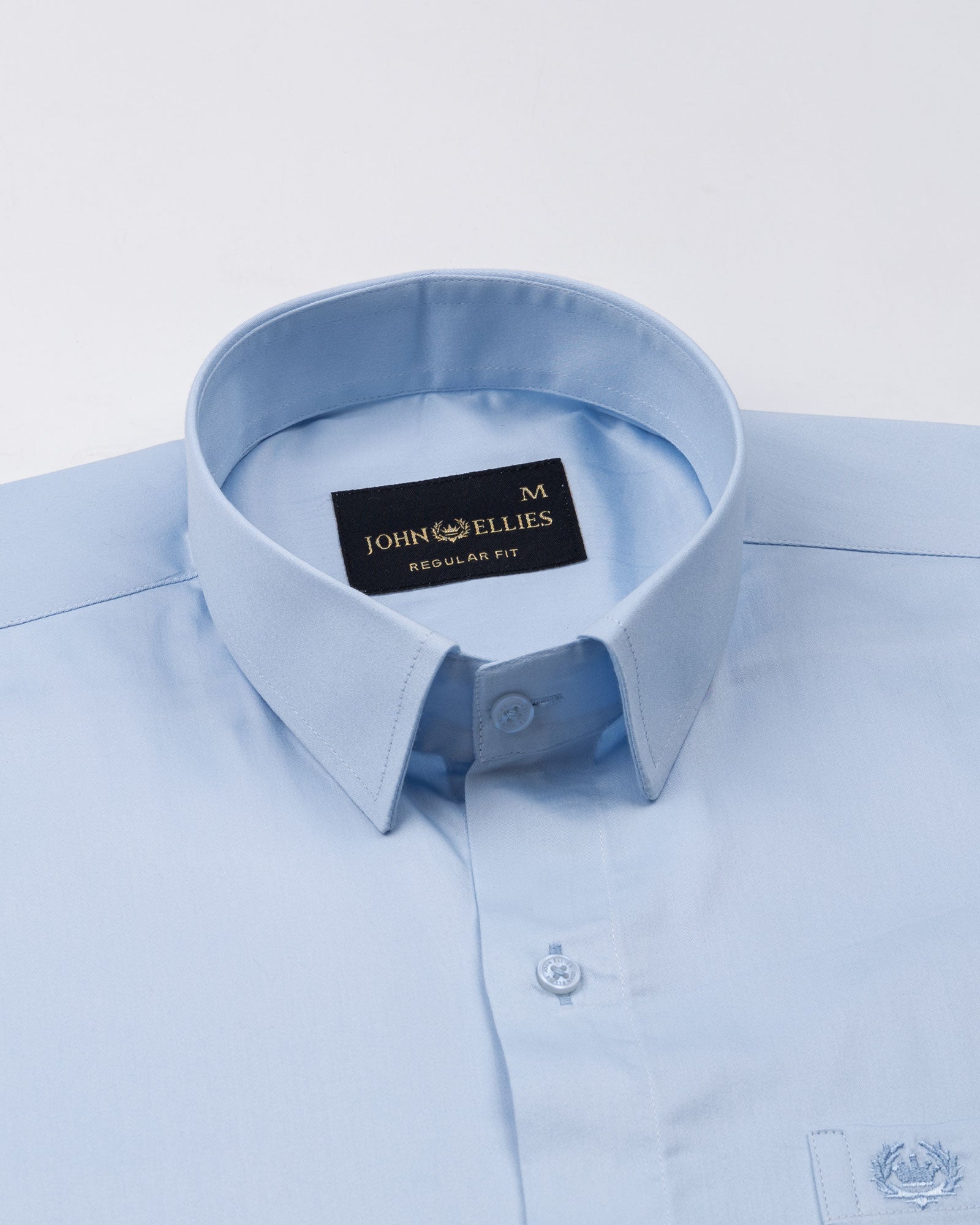 Rezos Sky Blue Plain Premium Cotton Shirt - John Ellies