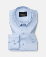 Rezos Sky Blue Plain Premium Cotton Shirt