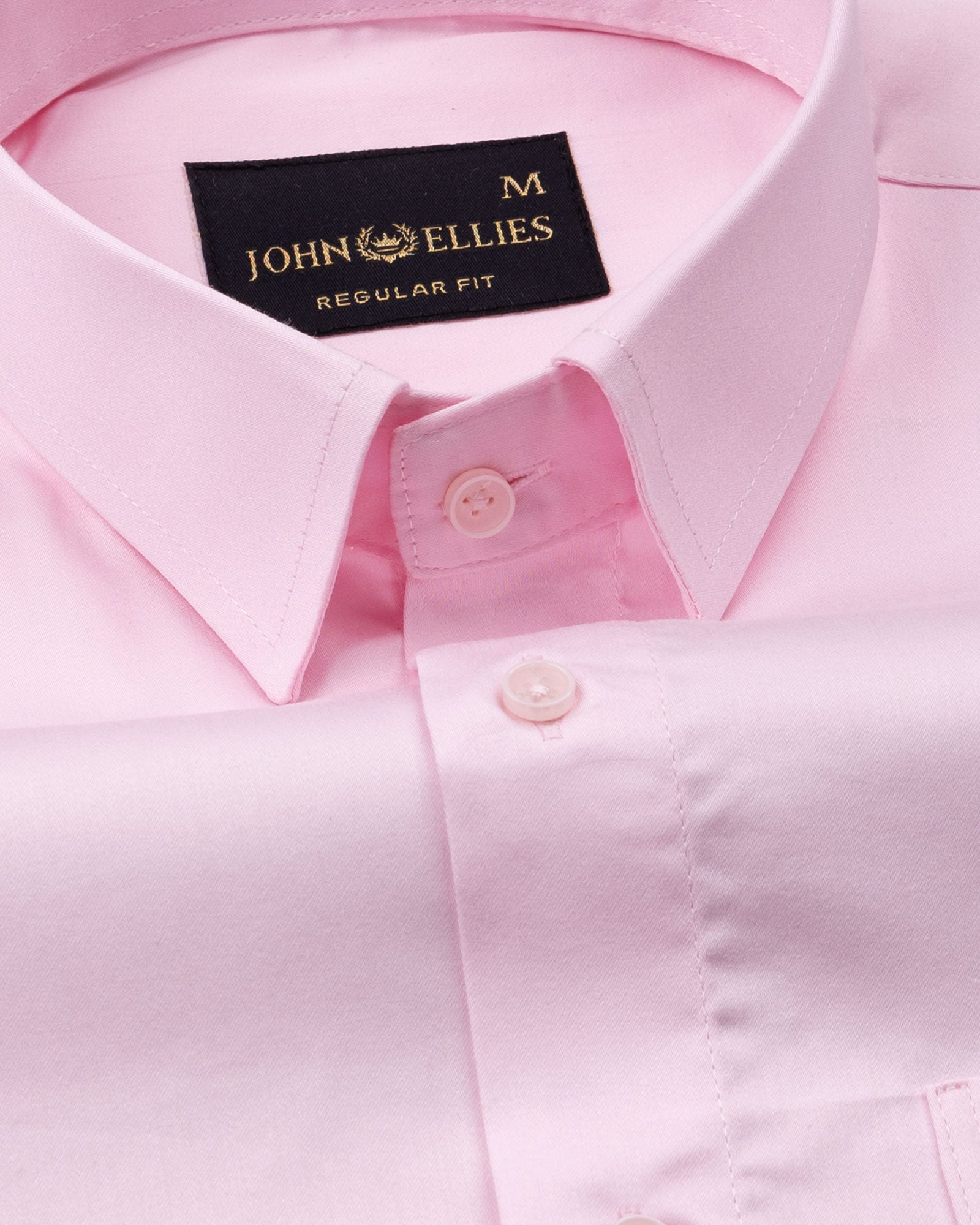 Rezos Pink Plain Premium Cotton Shirt - John Ellies