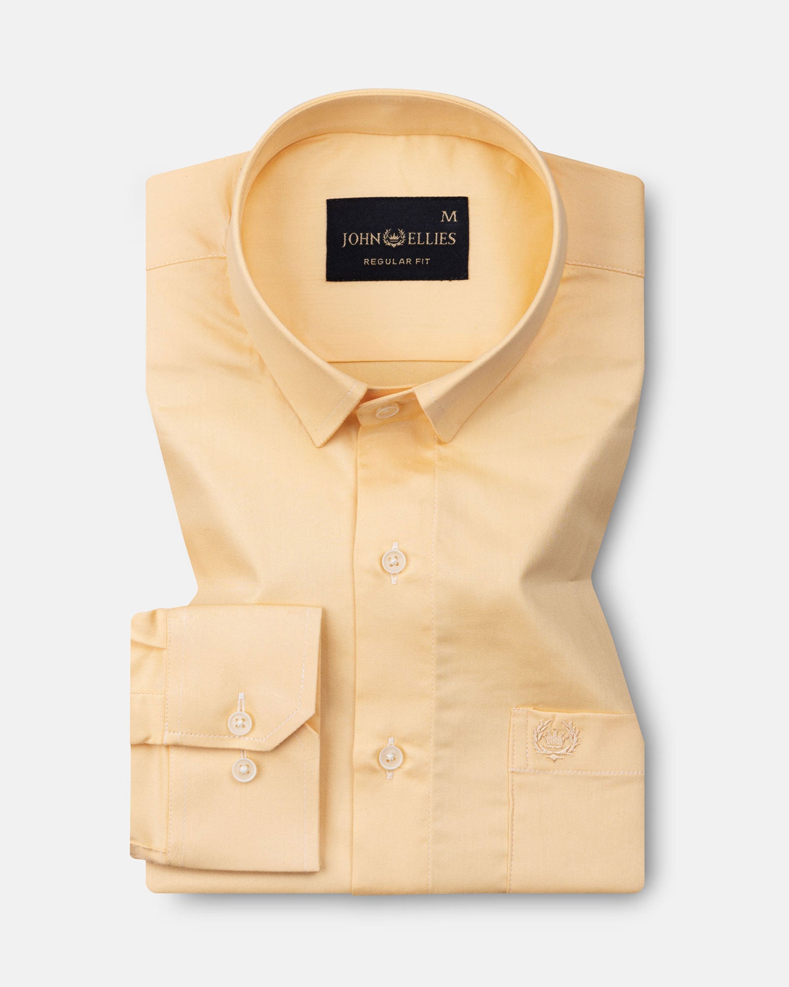 Rezos Yellow Plain Premium Cotton Shirt - John Ellies
