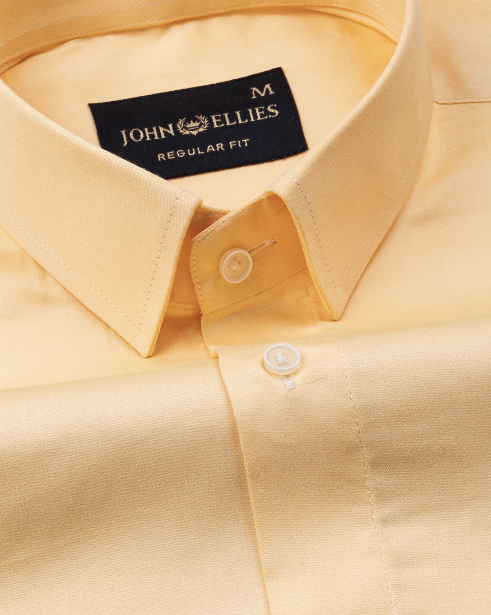 Rezos Yellow Plain Premium Cotton Shirt - John Ellies