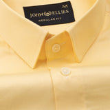 Rezos Yellow Plain Premium Cotton Shirt