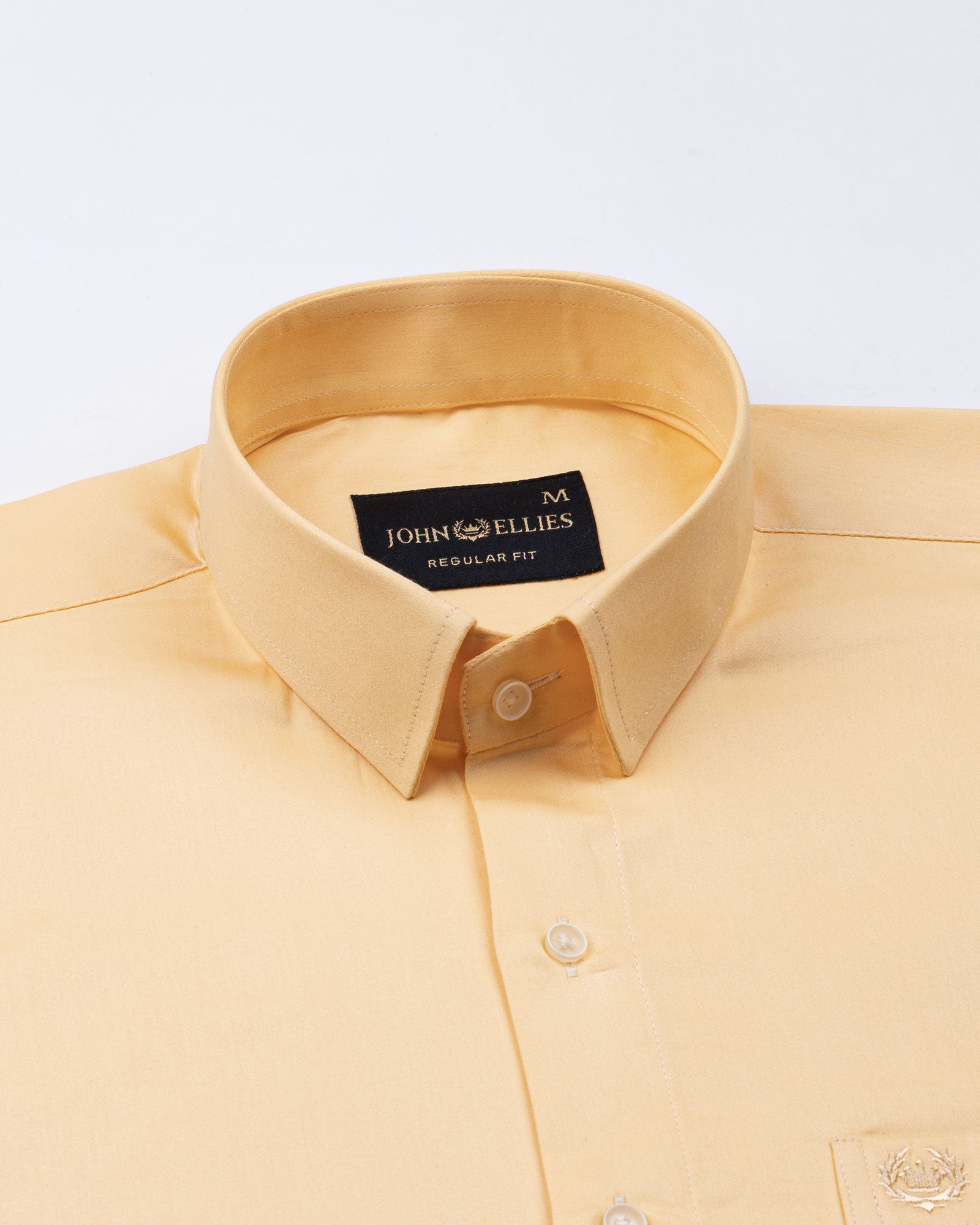 Rezos Yellow Plain Premium Cotton Shirt - John Ellies