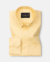 Rezos Yellow Plain Premium Cotton Shirt