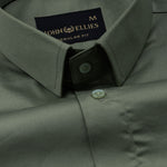 Rezos Olive Plain Premium Cotton Shirt - John Ellies