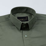 Rezos Olive Plain Premium Cotton Shirt - John Ellies