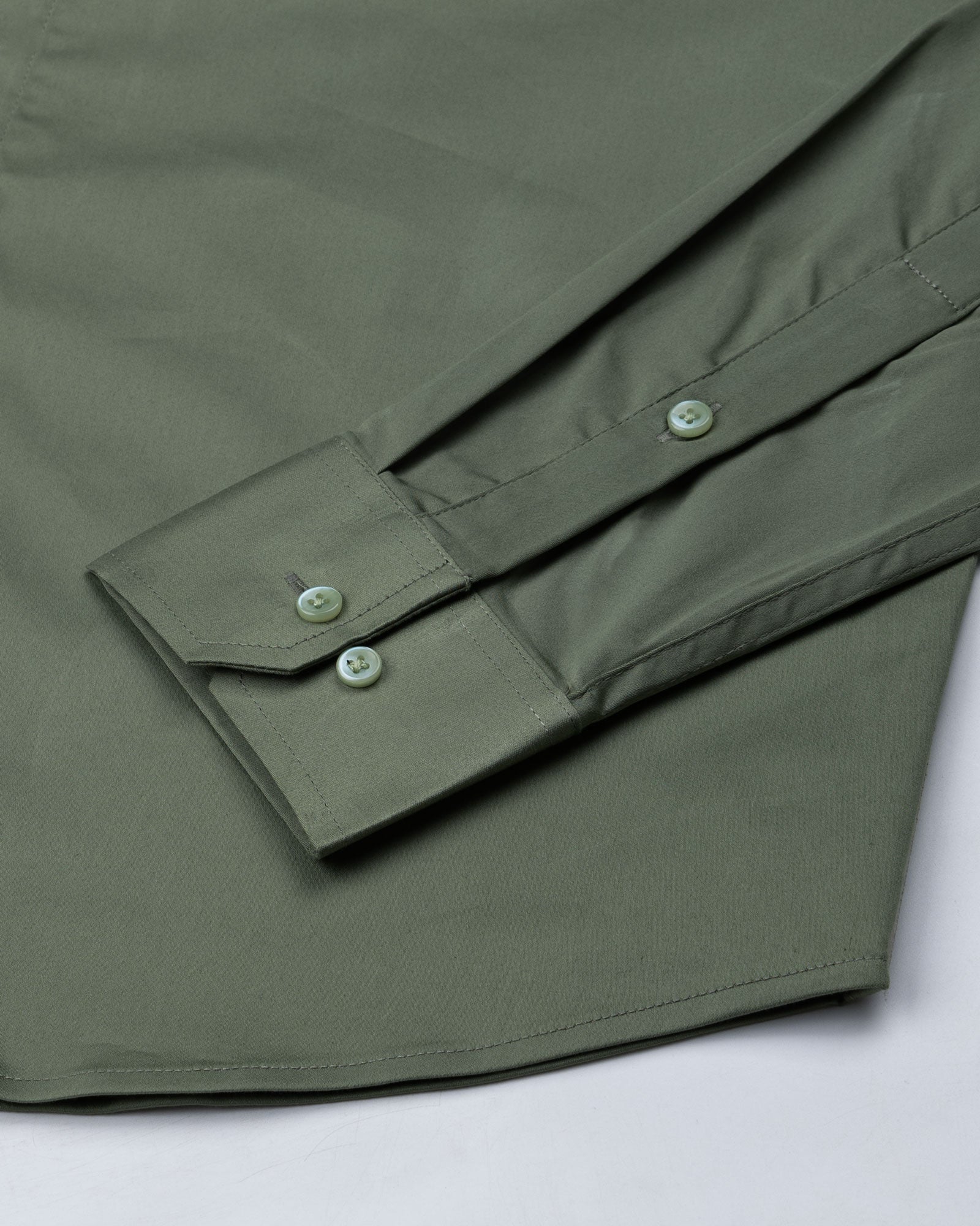 Rezos Olive Plain Premium Cotton Shirt - John Ellies